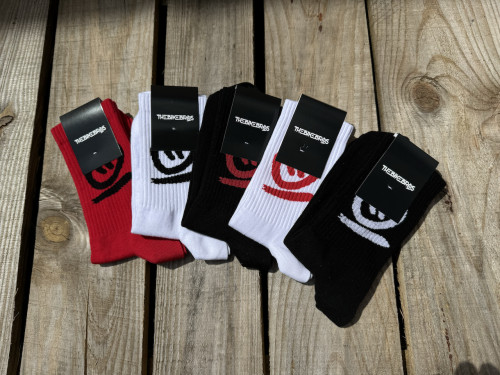 Ponožky Thebikebros BIG HEAD Light Socks Black/Red