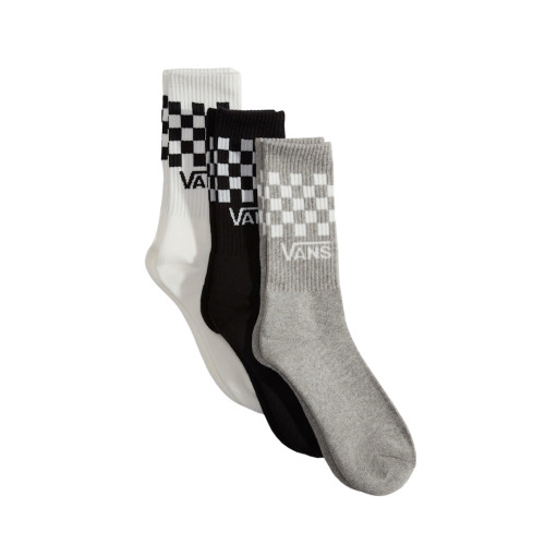 Ponožky Vans CLASSIC CREW ROX Check/Blk/Wht 3 Pack