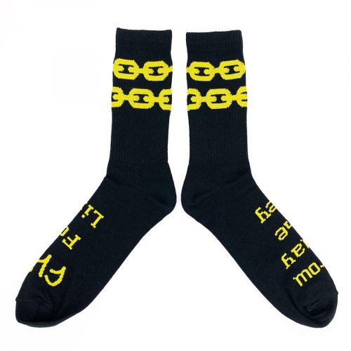 Ponožky Cult CHAINS Black/ Yellow