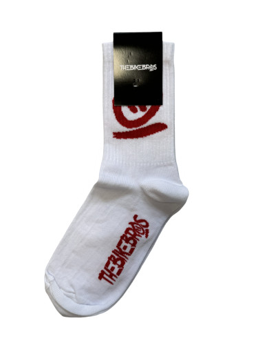 Ponožky Thebikebros BIG HEAD Light Socks White/Red