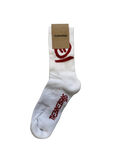 Ponožky Thebikebros BIG HEAD Soft Socks White/Red